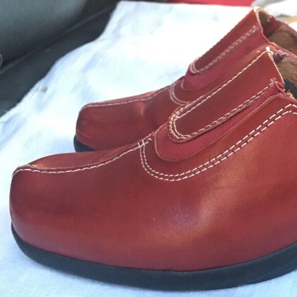 Naturalizer Shoes Womens 9M Allia Clogs Mules Slip On 39222001 Burgundy Leather - Picture 3 of 10